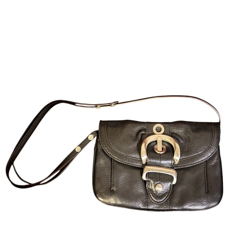 B Makowsky Leather Crossbody Black Handbag Purse